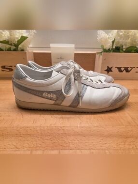 GOLA Women's Bullet Glitter trainers White/Silver Womens Size 9